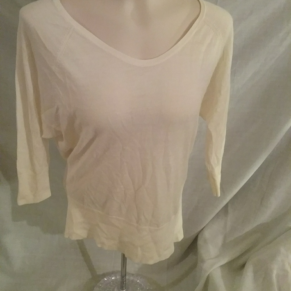 Ann Taylor Loft Ivory 3/4 sleeve sweater